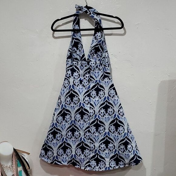 Anthropologie Eva Franco Halter Style Dress in Mod Floral Print Size 6 - Picture 4 of 8